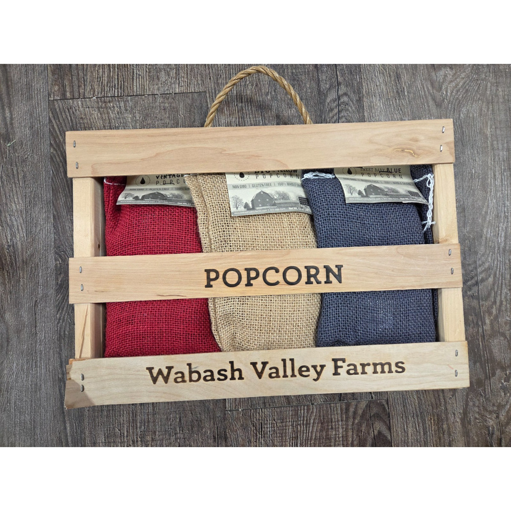 World Market The Original Whirley-Pop Burlap Crate Gift Set Popcorn Set of 3